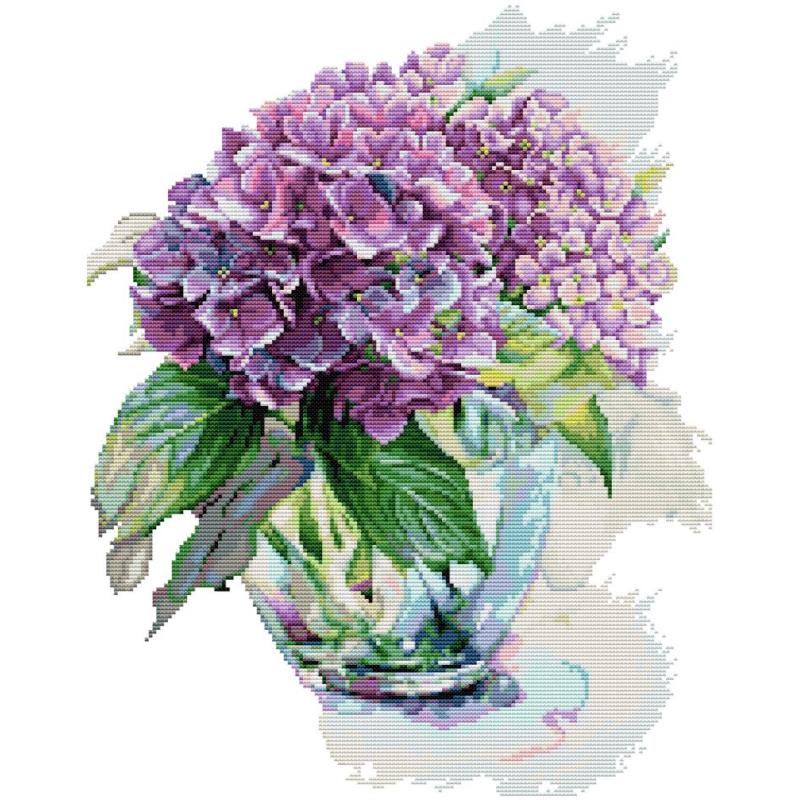 Cotton Embroidery Thread Skeins - Hydrangea Flower Cross Stitch Kits Aida