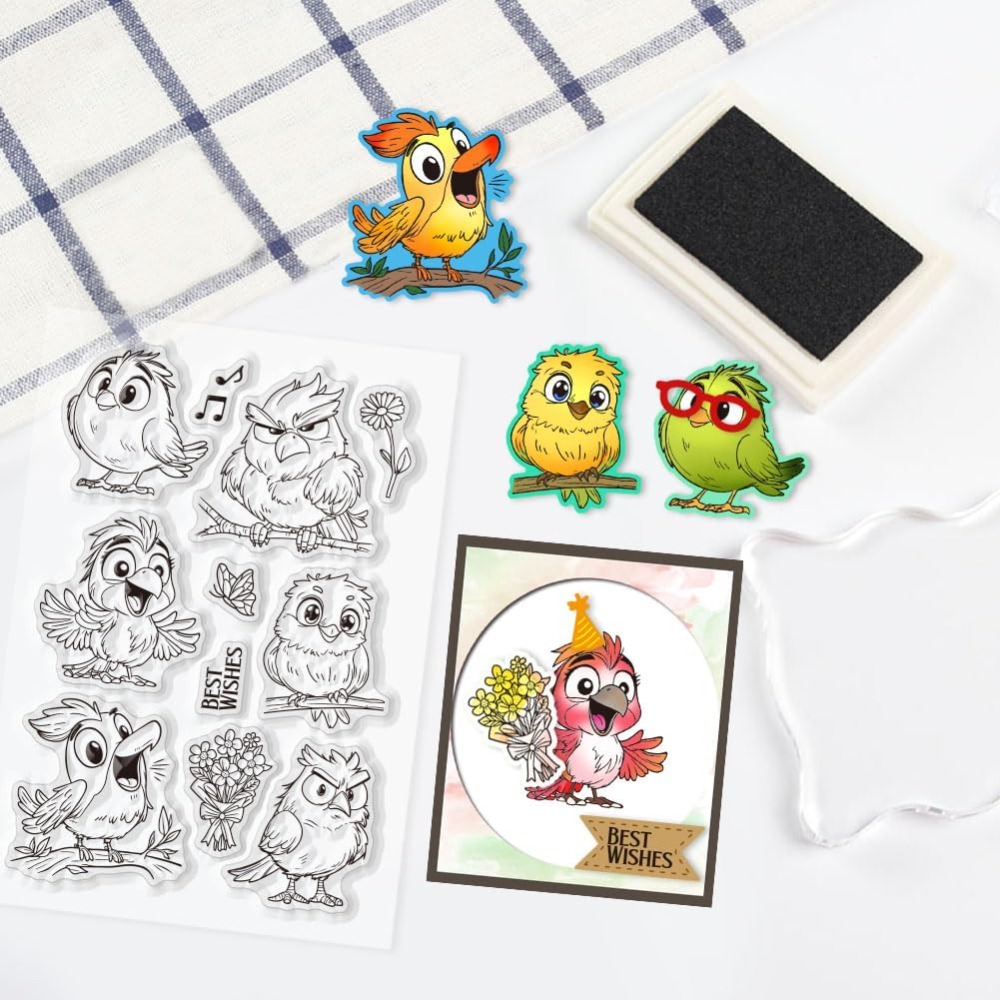 Funny Bird Clear Stamps for Sc - đánh giá và giá Clear Silicone Stamps For Card Making