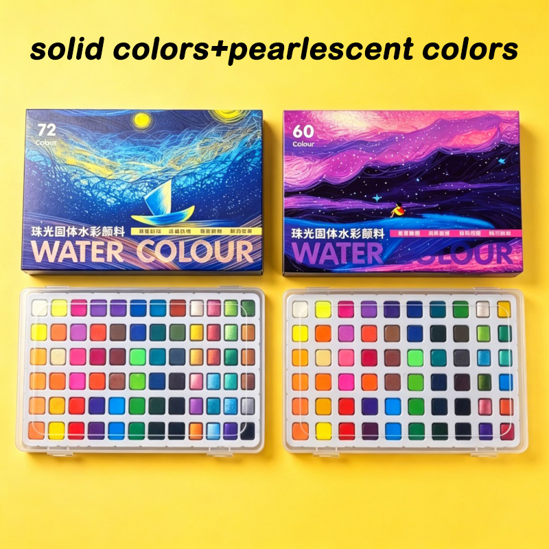 Solid & Pearlescent Watercolor - đánh giá và giá Watercolor Paint Set Solid Pigment