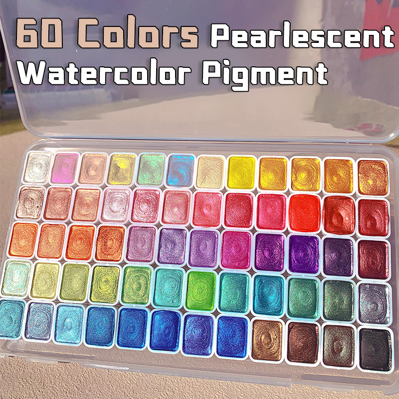 20/24/60/72 Colors Pearl Water - đánh giá và giá Watercolor Paint Set Solid Pigment