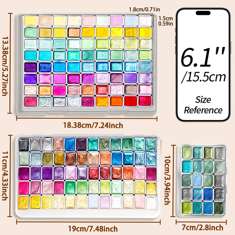 20/24/60/72 Colors Pearl Water - đánh giá và giá Watercolor Paint Set Solid Pigment