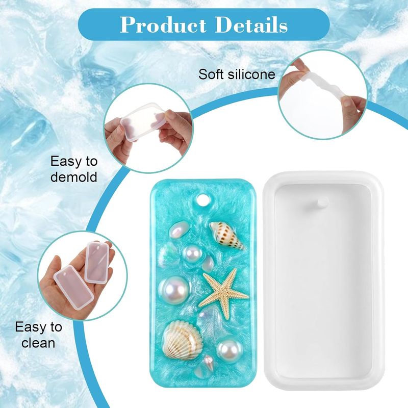 10Resin keychain jewelry casti - đánh giá và giá Silicone Epoxy Resin Molds Set