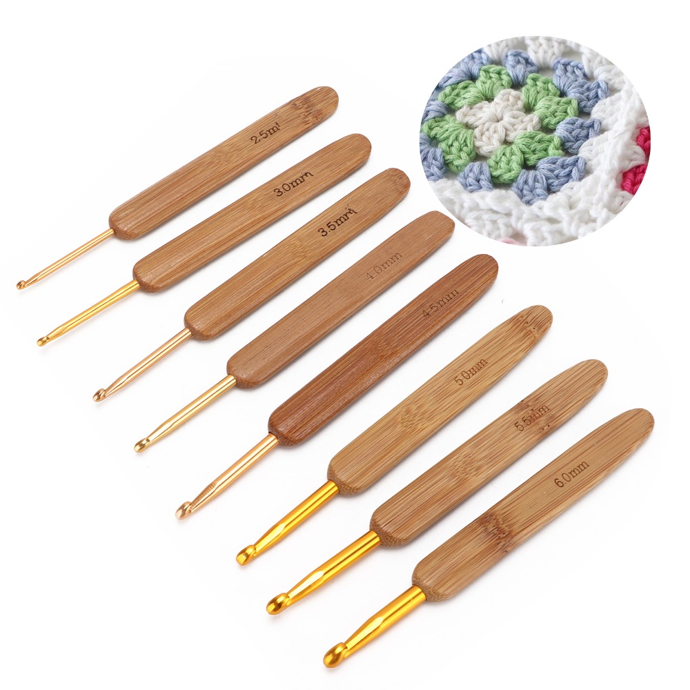 8pcs 2.5-6mm Sizes Crochet Hoo - đánh giá và giá Wooden Crochet Hooks Ergonomic Handle
