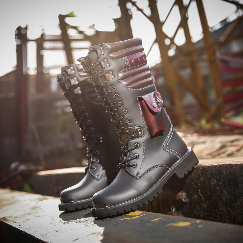 Men Knee High Leather Boots Wi - đánh giá và giá Craft Tools