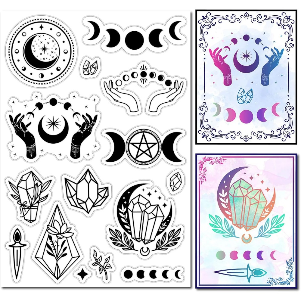 Moon Phase Crystal Rubber Stam - đánh giá và giá Clear Silicone Stamps For Card Making