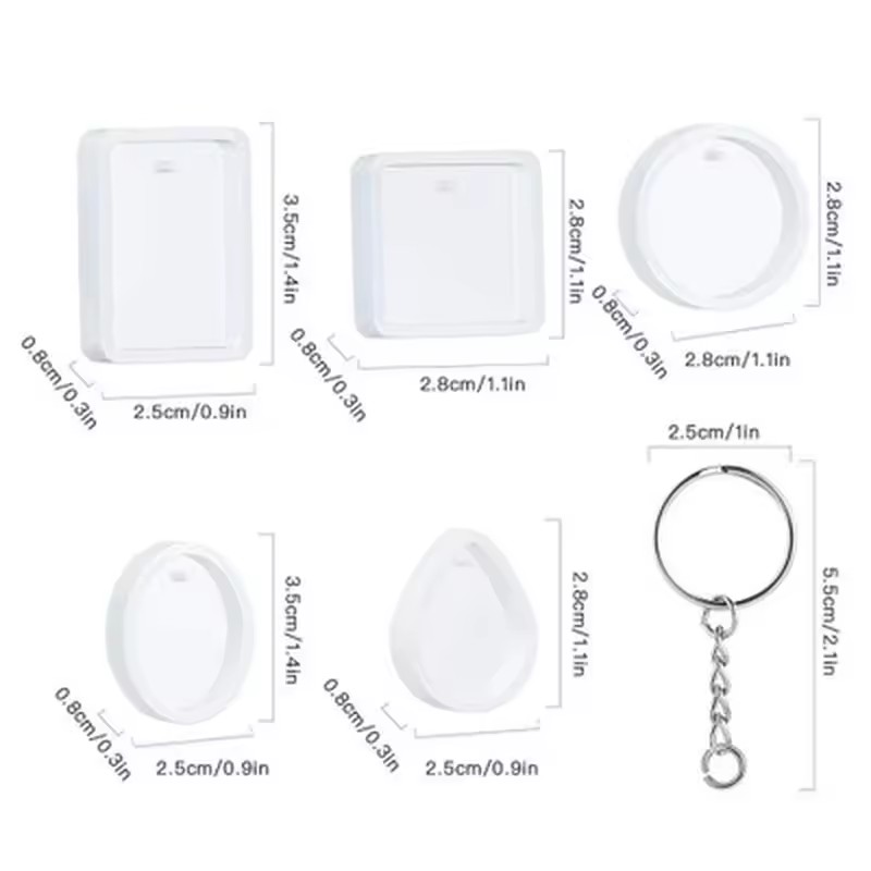 20Pcs/Set DIY Keychain Pendant - đánh giá và giá Silicone Epoxy Resin Molds Set